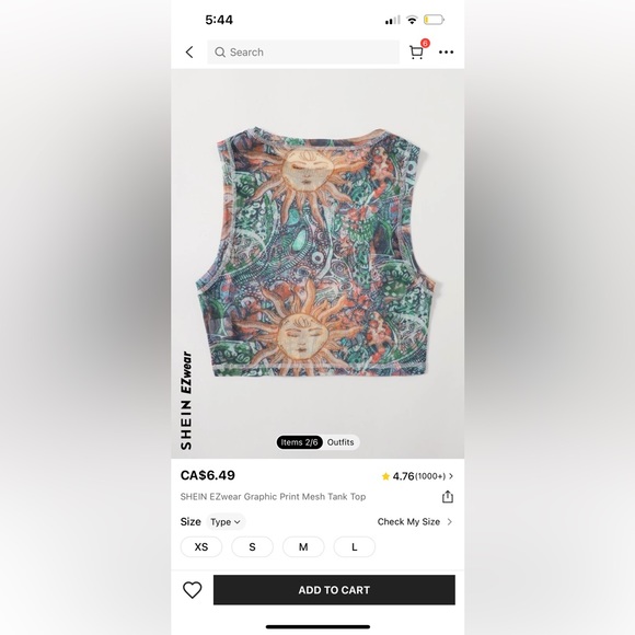 SHEIN Small mesh top - Picture 2 of 2